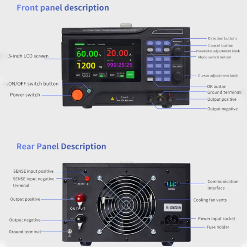 Alimentation de commutation réglable 300V 2/3/5/10A, entrée 220V 50Hz, banc de Source de laboratoire, Test de vieillissement, alimentations à courant continu simples