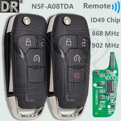 DR N5F-A08TDA 868MHz 902MHz ID49 Chip Replacement Car Remote Flip Key For Ford Ranger Raptor F150 F250 F350 F450 F550