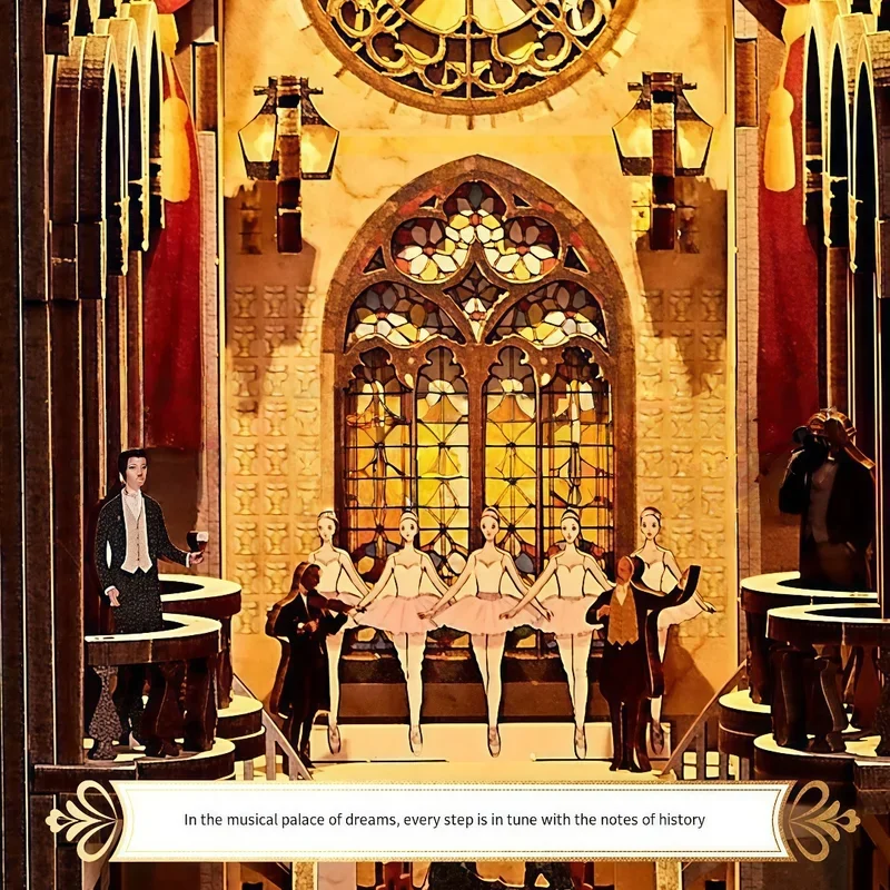 Casa dell'opera di Parigi, libreria, cottage fai-da-te, decorazioni per la casa, cottage, laurea, regali di compleanno maschili e femminili, blocchi da costruzione