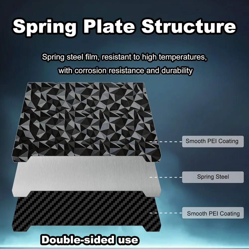 235x235mm Smooth PEO+Smooth PET Spring Steel Sheet for Creality K1/K1C/Ender 3 V2/Neo Build Plate (Carbon Fiber+Diamond Pattern) 2