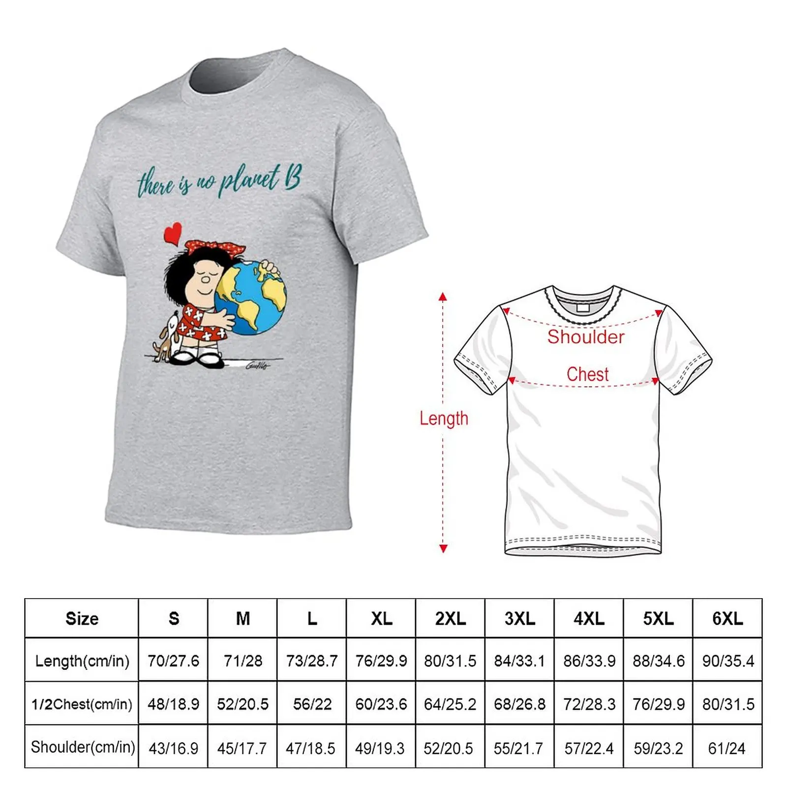 Mafalda environment T-Shirt oversized vintage clothes mens cotton t shirts