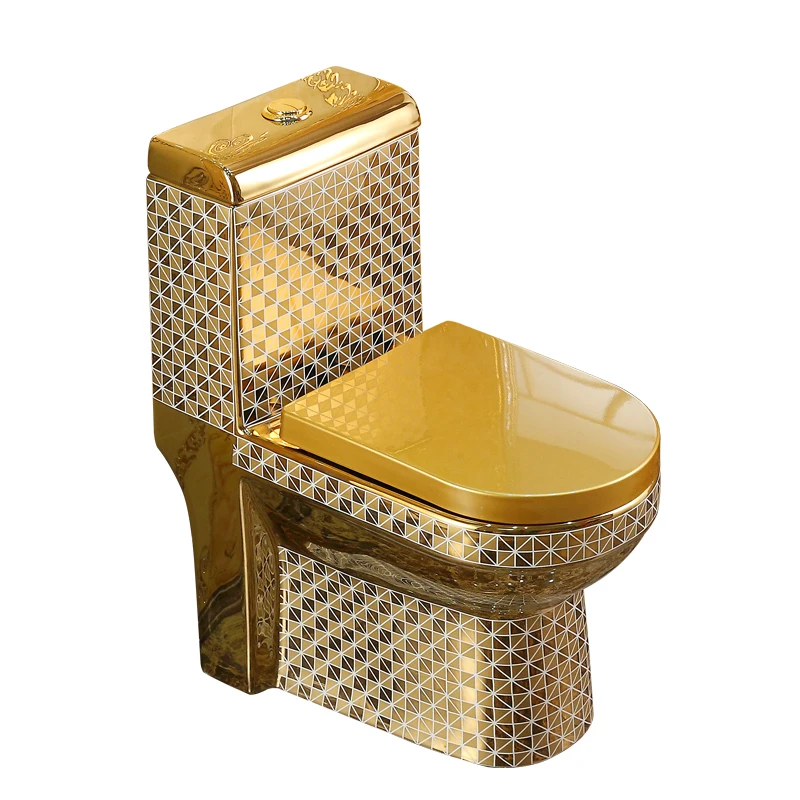 

Household golden toilet creative flush toilet water-saving siphon deodorant water-saving color toilet