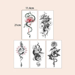 5 قطع للماء مؤقت الوشم ملصق الأسد زهرة وجبة خفيفة الذئب الوردي Tigar الظلام أنيق وهمية Tatto فلاش Tatoo للنساء أعلى 6 مبيعات الذئب الذكور الذراع الوشم - No3