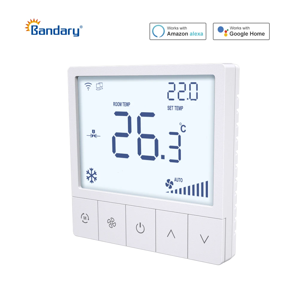 Bandary Lcd تعمل باللمس الرقمية RS485 Modbus 2 أو 4 الأنابيب تعديل مروحة لفائف للبرمجة غرفة ذكية ترموستات درجة الحرارة #3
