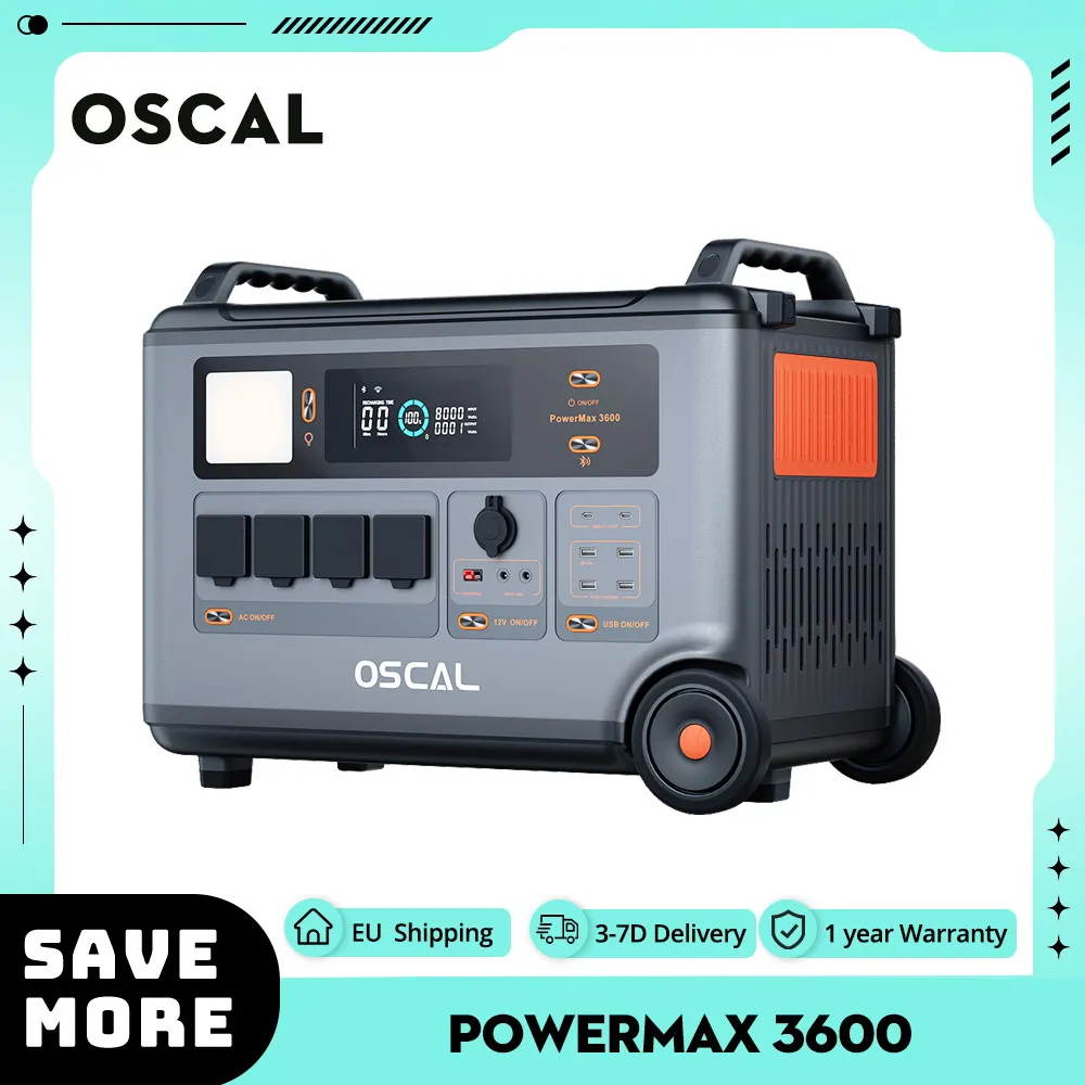 Black view Scal Power max 3600 robustes Kraftwerk 3600wh bis 57600wh Lifepo4 Batterie 14 Steckdose