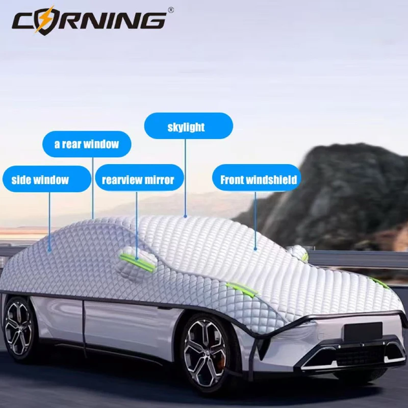 New Car Half Cover Full Engine Hood Sun Protection Waterproof Snowproof Windproof Outdoor Protection for All Seasons