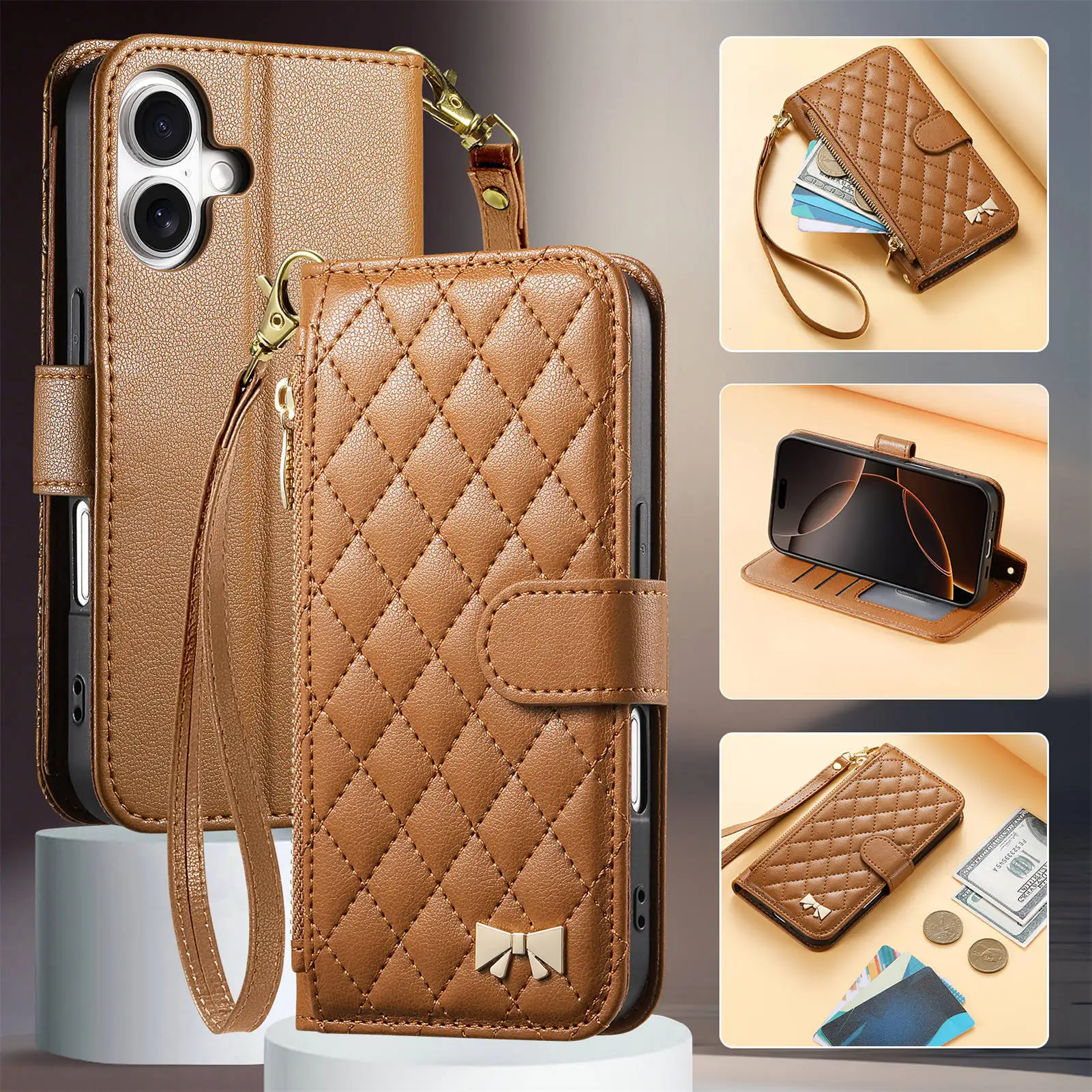 Crossbody Lnayard Leather Flip Case For Sony Xperia 1 VIII 10VIII 10 VII 1 V 5 IV III Wallet Phone Cover 3 Cards Funda