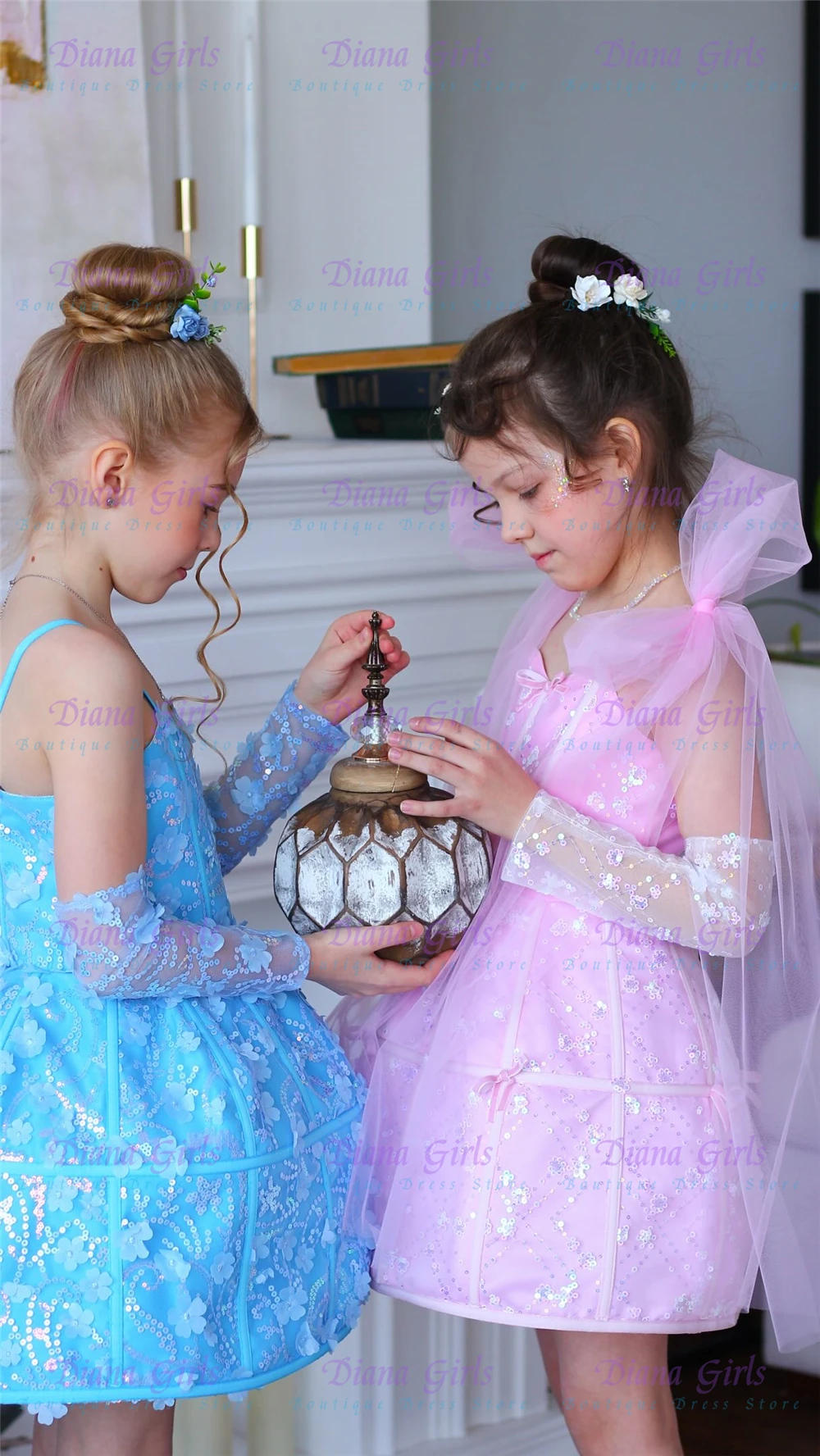 

New Quality Gorgeous Flower Girl Dress Fluffy Flowers Appliqué for Little Girls Wedding Birthday Party Evening Gown Customise