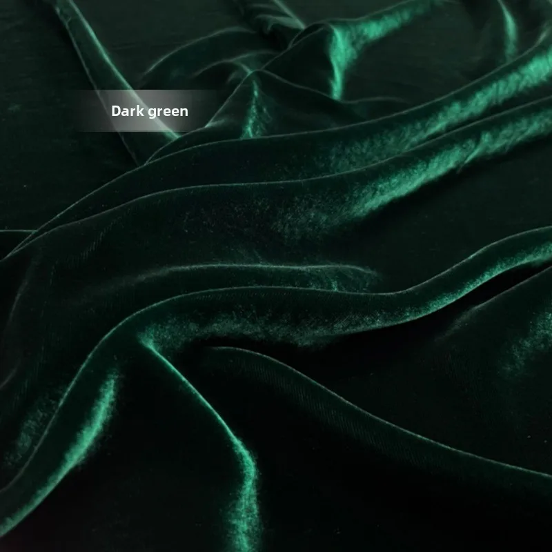 5 yardas de tela de terciopelo de seda por rollo, 140 cm, para vestidos de noche, vestidos de gala, material de costura nupcial, color intenso para proyectos de moda DIY, verde oliva oscuro