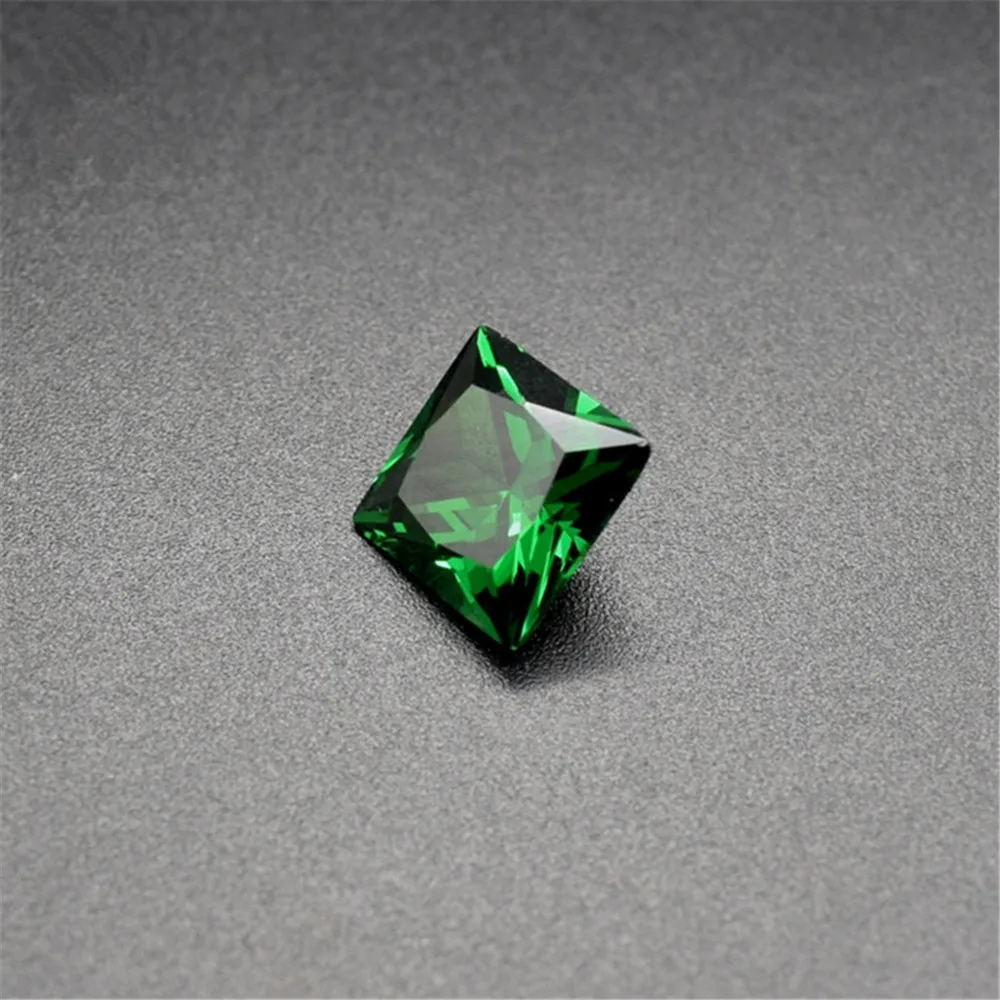 Joanlyn Emerald Princess Cut Gemstone Square Faceted Medium Green Emerald Gem Multiple Sizes to Choose C42E