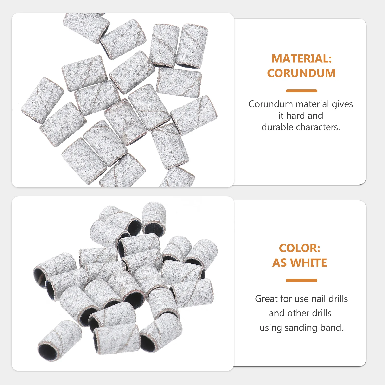 100 قطعة من أربطة صنفرة الأظافر 180 # ملمع طحن الأظافر الأبيض لمزيل طلاء الأظافر الاصطناعية الطبيعية والباديكير #4