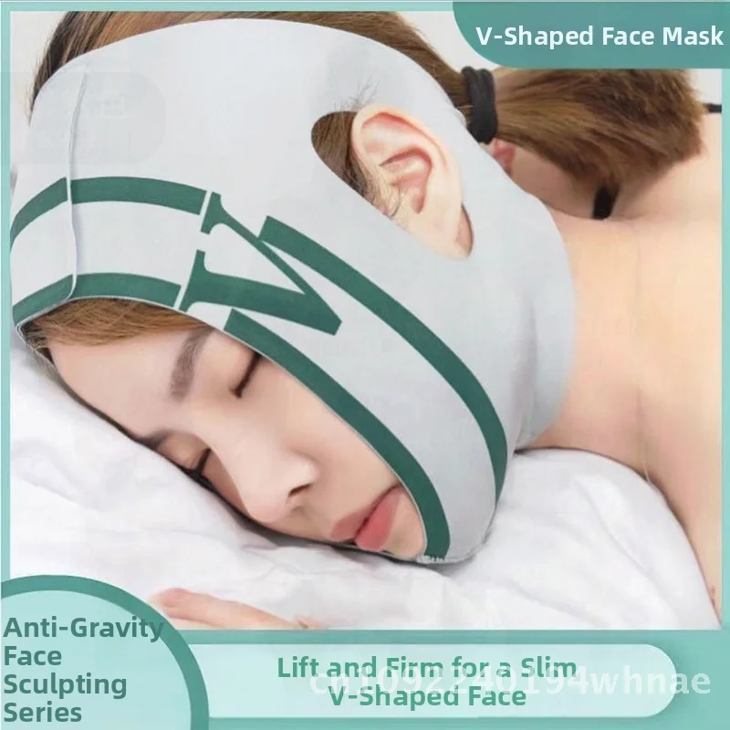 V-Gesichtsschlafmaske Tiktok Beliebte Gesichtsverbesserung Französisches Muster Verband Tag Nacht Verwenden Sie Heben Straffen Gesichtsschnitzwerkzeug
