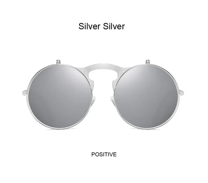Neue Steampunk-Sonnenbrille, rund, aus Metall, für Damen und Herren, Retro-Stil, Flip-Doppellinsen-Sonnenbrille, kreisförmig, trendige Modebrille – Detail 22