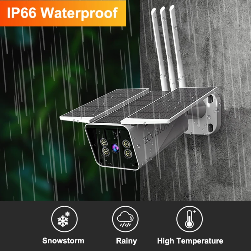 Hot Sale 4G SIM/WIFI Solar Camera Outdoor Surveillance Wireless Low Power HD Night Vision Two-Way Audio PIR Motion Detection