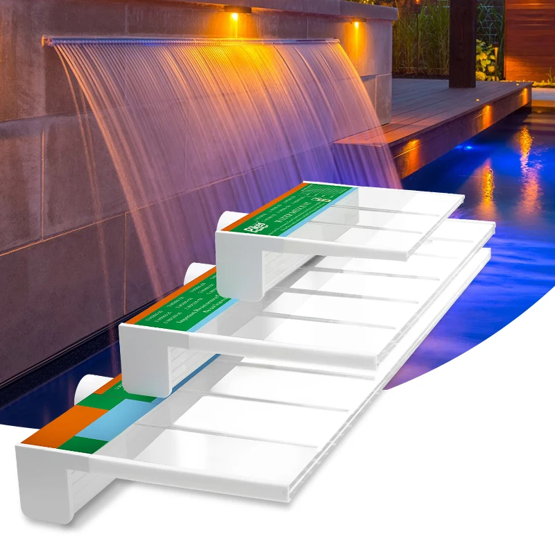 

Acrylic water leaf curtain outdoor swimming pool waterfall water function stainless steel fountain cascade transparent drop