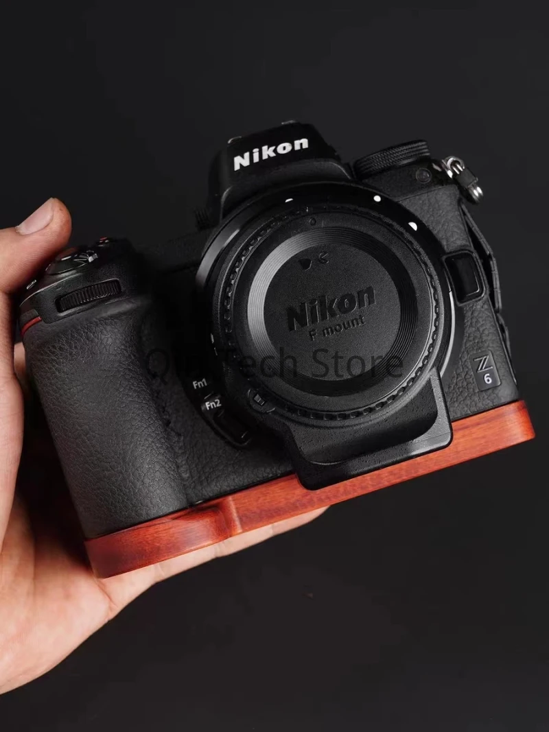 Base de madera para empuñadura, soporte de placa de nogal de ébano para Nikon Z5, Z72, Z62, Z6II, Z7II, trípode, equipo de fotografía