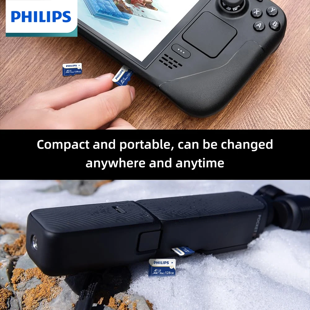 Tarjeta de memoria Philips TF 8GB 16GB 32GB 64GB 128GB 256GB U3 Micro TF tarjeta SD C10 A1 Mini tarjeta para teléfonos móviles auriculares altavoces