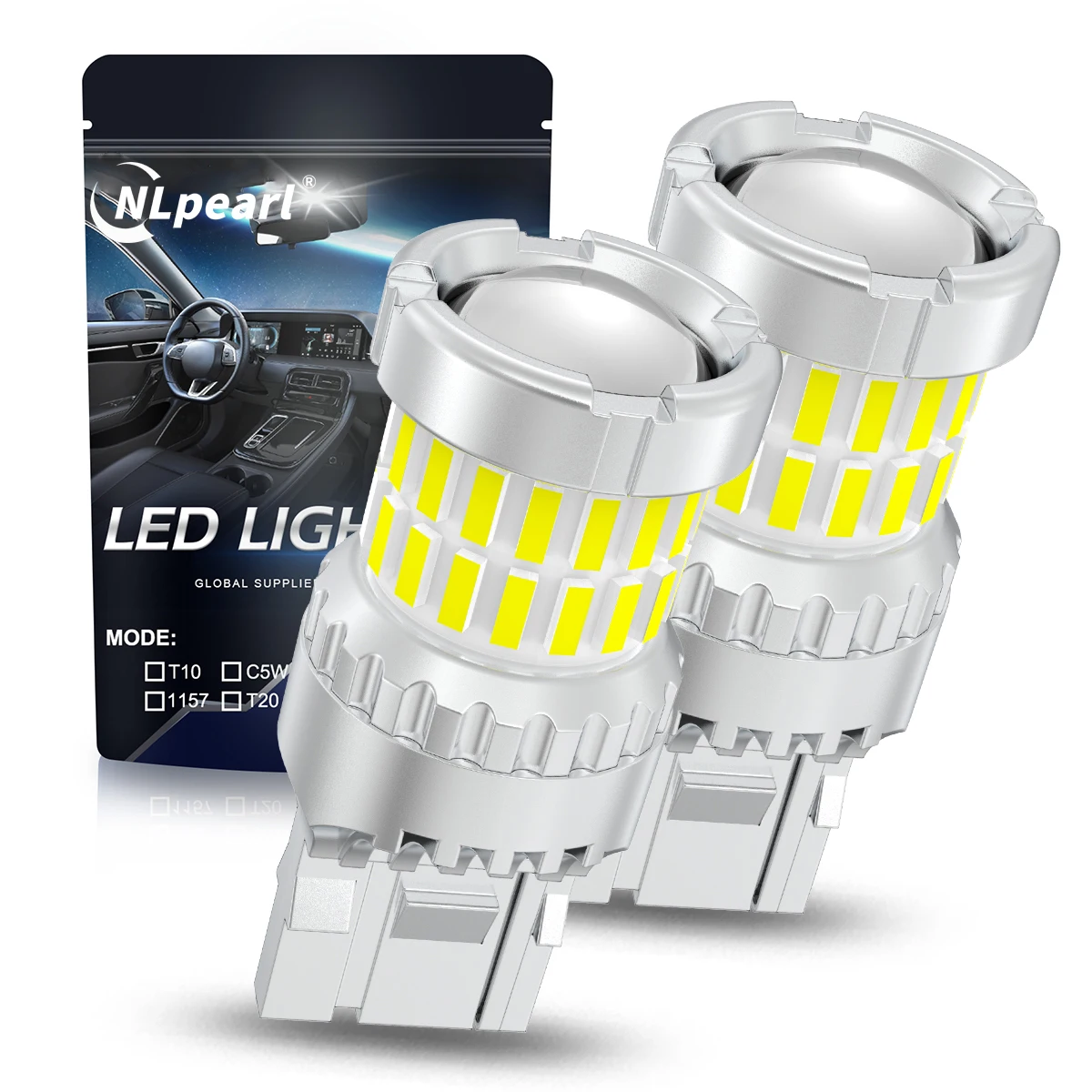 

NLpearl 2Pcs Canbus T20 WY21W W21/5W 7443 LED Bulb Reverse Lights For Toyota Corolla Camry BMW Tail Turn Signal Lights 12V