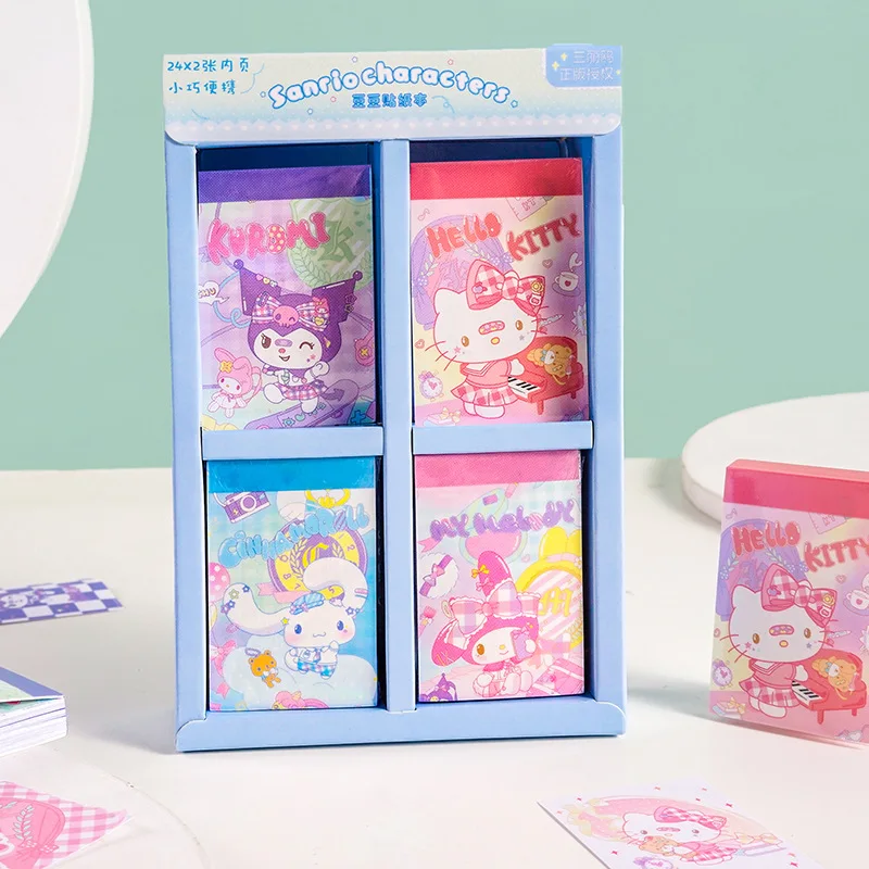 

12 шт., самоклеящиеся блокноты Hello Kitty Kuromi