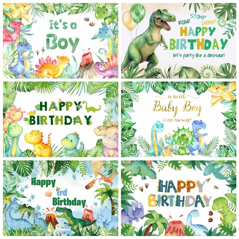 

Dinosaur World Baby Birthday Party Backdrops Photography Baby Shower Background Kids Photo Photographic Photocall Studio Shoots