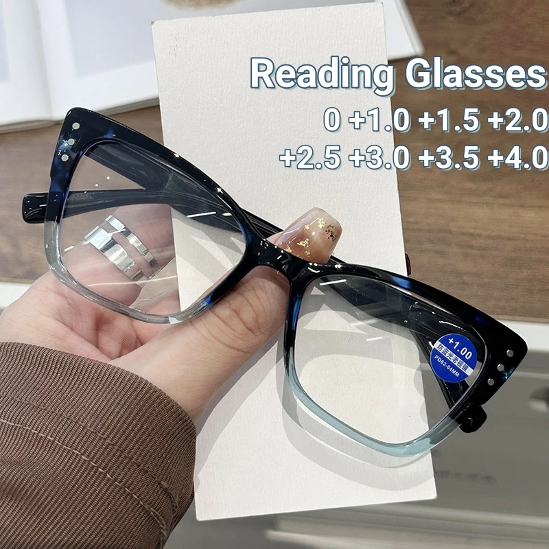 

New Fashion Cat Eye Reading Glasses Women Trend Presbyopia Eyewear Personalized Blue Light Blocking Eye Protection Glasses