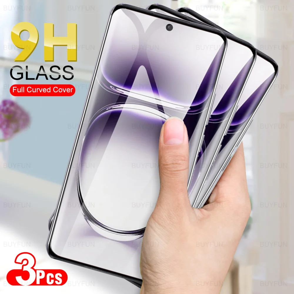 3Pcs 9H Curved Glass For Oppo Reno12 Pro Screen Protector Tempered Glass OppoReno12 Reno 12 12Pro Reno12Pro 5G Global 2024 6.7''