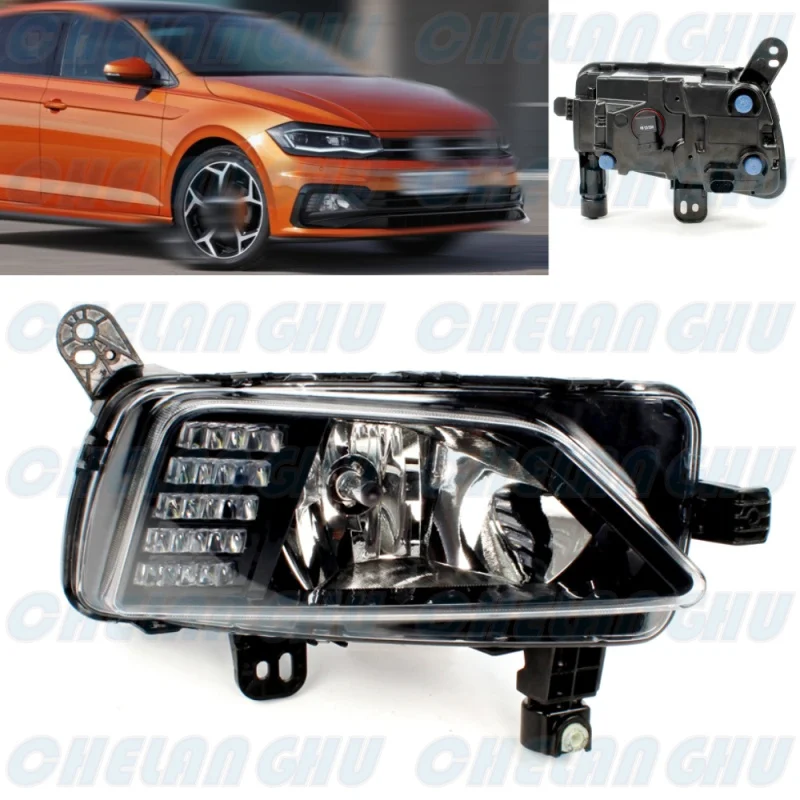 

For VW Polo 2018 Car accessories Right Side Front Bumper Fog Lights Lamp With Bulbs 2G0941662