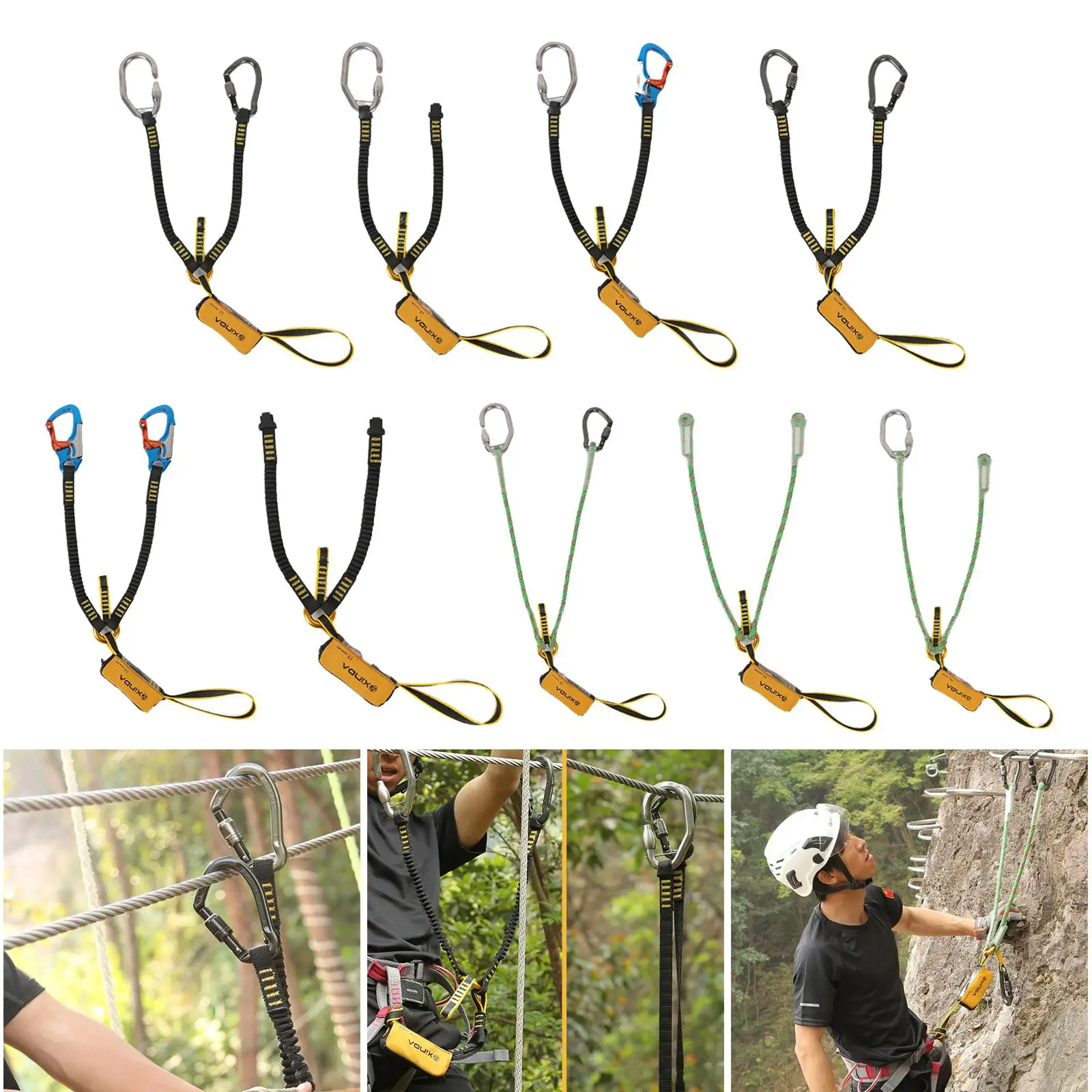 Lanyard sabuk Rappelling Anti jatuh, tali pengikat pengait tali