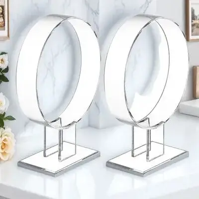 

2Pcs Acrylic Headband Display Stand Clear Hairband Holder Organizer Desktop Hair Accessories Storage Rack Headband Display Stand