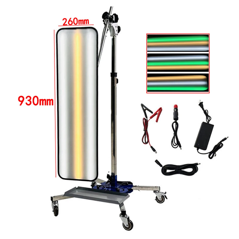 PDR Dent Repair LED Light - 9 Color Adjustable Magnetic Detection Lamp with Mobile Stand For Car Paintless Dent Repair Tools