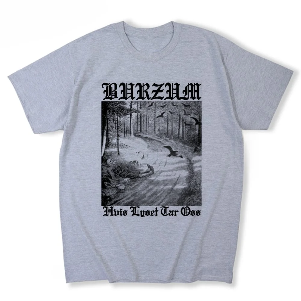 New Oversized T Shirt Harajuku Hip Hop Style Tops Tee Burzum Hvis Lyset Tar Oss T-Shirt Aesthetic Camisas Shirt Mens