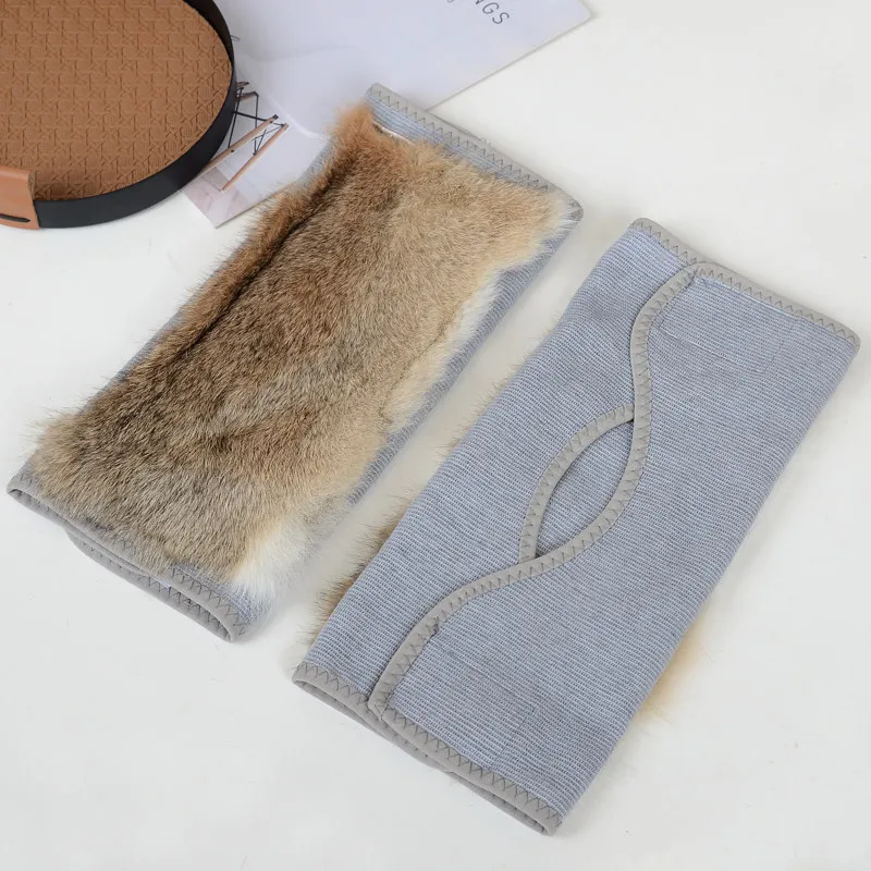 Knee Pad Leg Warmer Solid Natural Rabbit Fur Women Knee Sleeve Leg Warmer Knee Pads For Winter