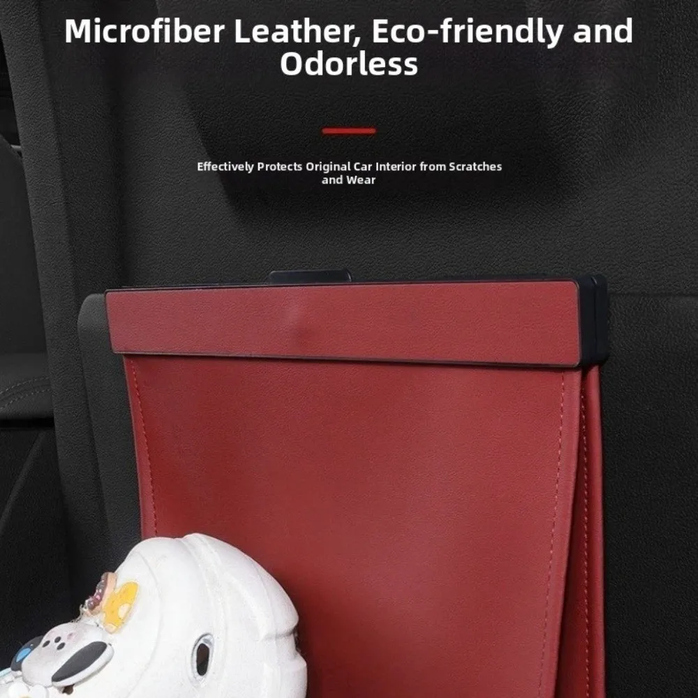 New PU Leather Rear Garbage Bag Large Capacity Magnetic Closure Car Interior Trash Bag Hanging Seat Back Storage Bag Car Use