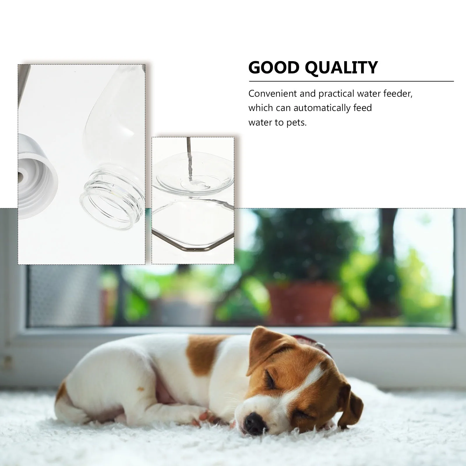 

2Pcs Pet Hanging Water Dispenser Durable Leak Proof Automatic Dog Cat Drinking Fountain Practical Water Feeder