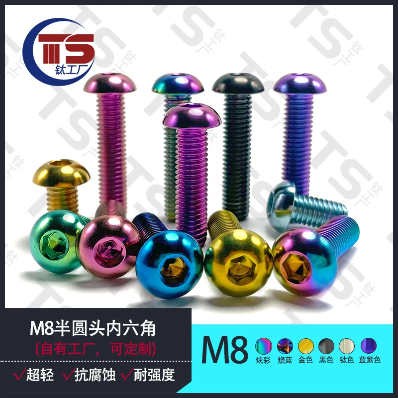 TS Titanium M8x15/20/25/30/35/40mm Hexagon Head Screw for DUCATI Motorcycle Disc Brake Rotor Bolt