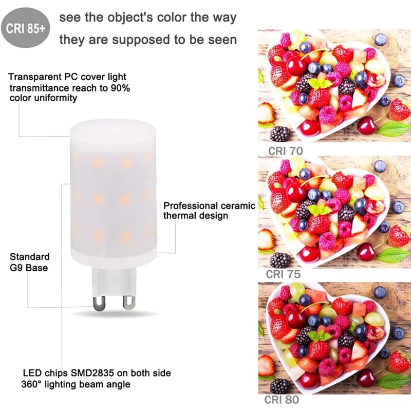 TKOH-Tuya Wifi G9 Luce intelligente dimmerabile G9 6W Lampada a LED Lampadina Luce intelligente Controllo vocale Lampadine LED intelligenti