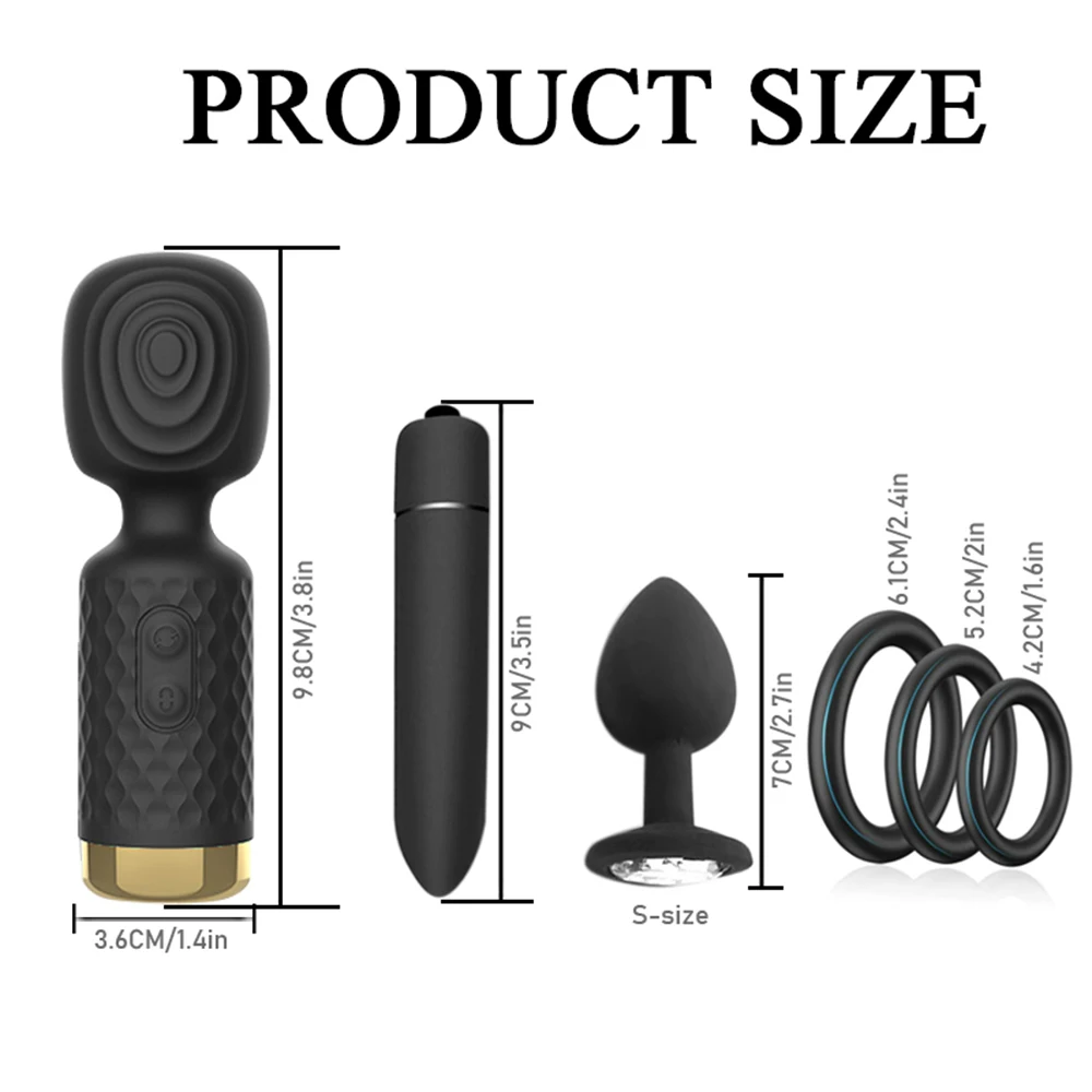 AV عصا سحرية قضبان اصطناعية للكبار ، هزاز رصاصة ، المكونات الشرج ، حلقة القضيب ، الديك ، G-بقعة ، محفز البظر ، مجموعة ألعاب الجنس #6