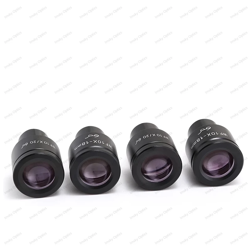 Oculaire grand angle WF10X, champ de vue, Interface 18/20mm, 23.2mm, avec micromètre à réticule pour Microscope biologique