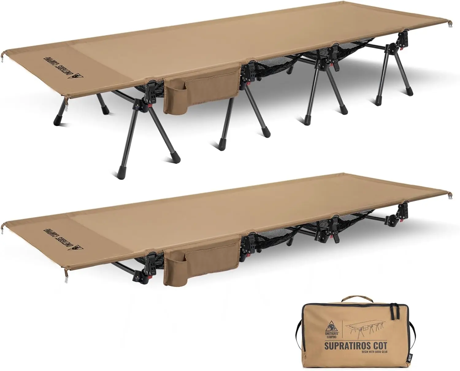 

Extra Large Camping Cot with Height Adjustable Legs for Camping, Car Trips, Office Nap, Supports Up to 400lbs