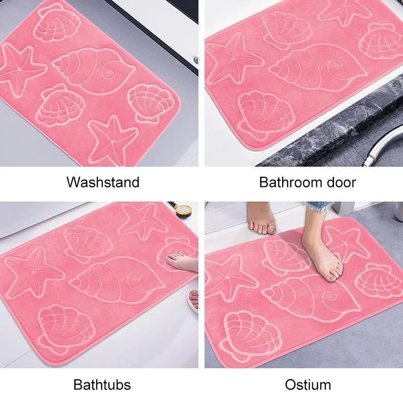 Thicken Non Slip Room Mats,Starfish Conch Print Bath Rug,Soft And Absorbent Foot Mat Shower Mat,Washable House Entrance Mat