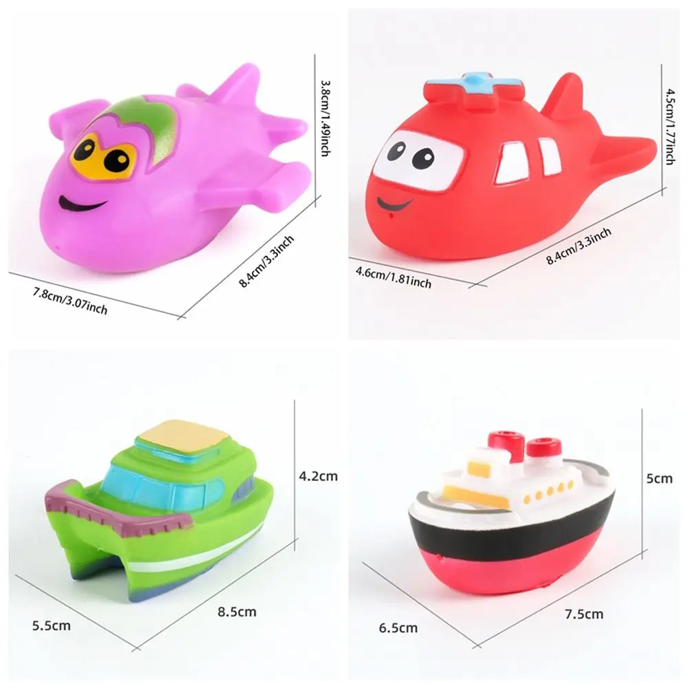 Grappige geschenken Boot Vliegtuig Babybadje Speelgoed Vlotter Knijp Transport Zwemmen Waterspeelgoed PVC Voertuig Badspeelgoed Kindercadeau