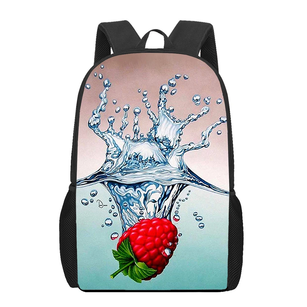 Mochila de frutas frescas de dibujos animados para niña adolescente, Bolsa Escolar con estampado de fresa, bolsa de ordenador, senderismo, día de día, vacaciones de fin de semana, compras