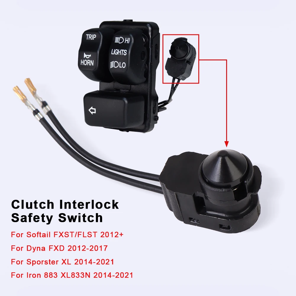 Motorcycle Clutch Interlock Safety Switch Accessories For Harley Softail Fat Boy FLST FXST Dyna Low FXD Sporster 1200 Iron XL883