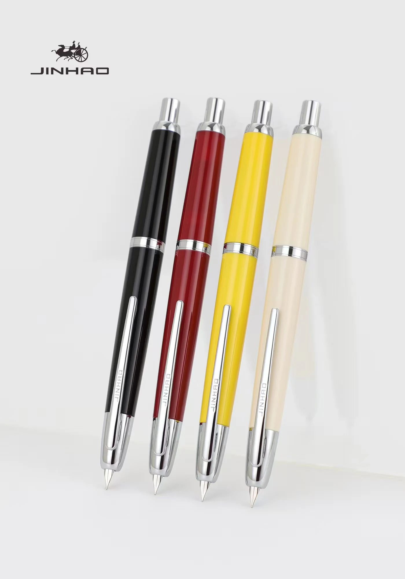 قلم حبر Jinhao 20 قابل للسحب EF/F مع قلم هدية للكتابة من الراتنج