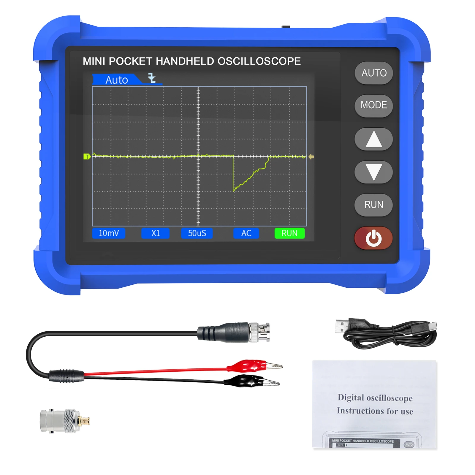 HP-250K Handheld Oscilloscope 2.8' TFT 250kHz 2.5MS/s High Sampling Portable Automotive Tester W/ Trigger Auto/Normal/Single