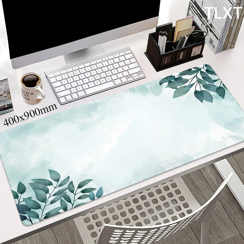 

Green Leaves Mouse Pads Office Rubber Table Mats Computer Mousepad Company Big Deskpad 100x50cm Large Mouse Mat Notebook Rugs