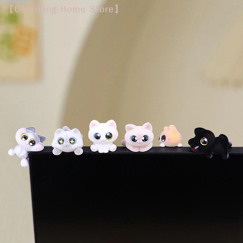 【M】Car Screen Mini Figures Kitten Figurine Display Cute, Cat Vehicle Interior Decor Doll