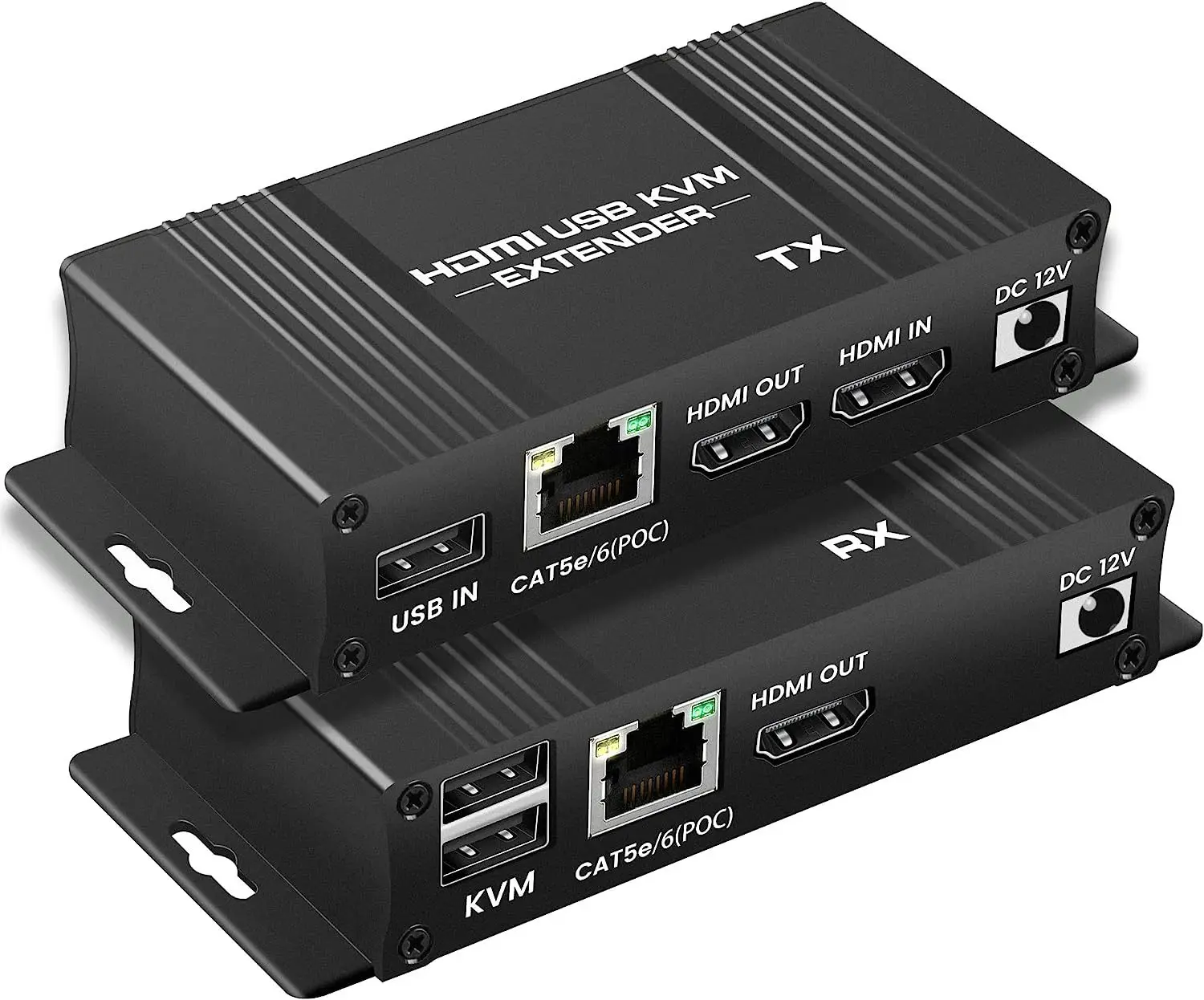 

164FT HDMI KVM USB Extender Over Cat 6 Cable, 1080P Ethernet HDMI Balun Transmitter Receiver Audio & Video Accessories