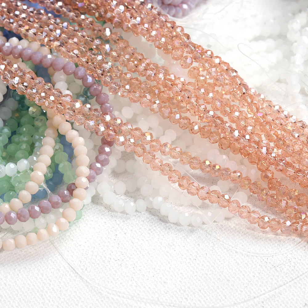 120 Stück Kristallglasperlen, Rondelle, aus Österreich, facettiert, lose, runde Perlen zum Basteln von Schmuck, für DIY-Halsketten und Armbänder. – Detail 14