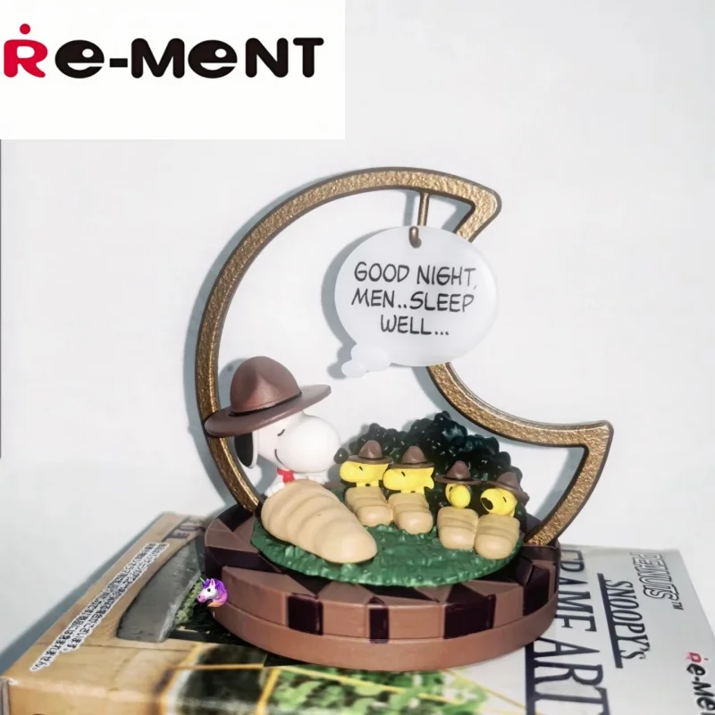 Re-Ment Genuine Snoopy's Frame Art Blind Box Miniature Dolls Collection Anime Action Figure PVC Toys Gifts 1-6 Box Ornament